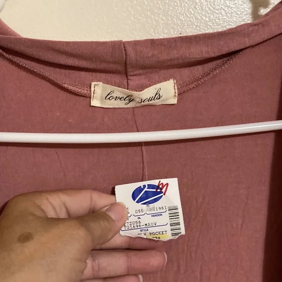 New Lovely Souls size M women’s Pink Open Front Cardigan - Picture 4 of 5